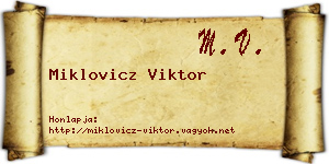 Miklovicz Viktor névjegykártya